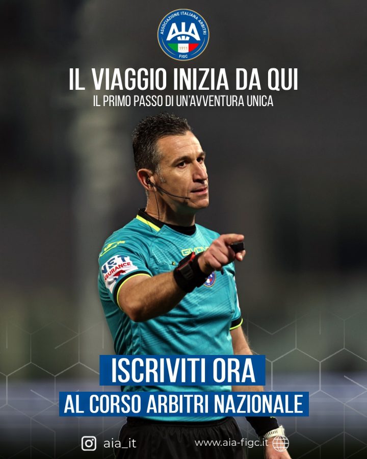 Campagna AIA "Il viaggio inizia da qui": invito a iscriversi al corso arbitri